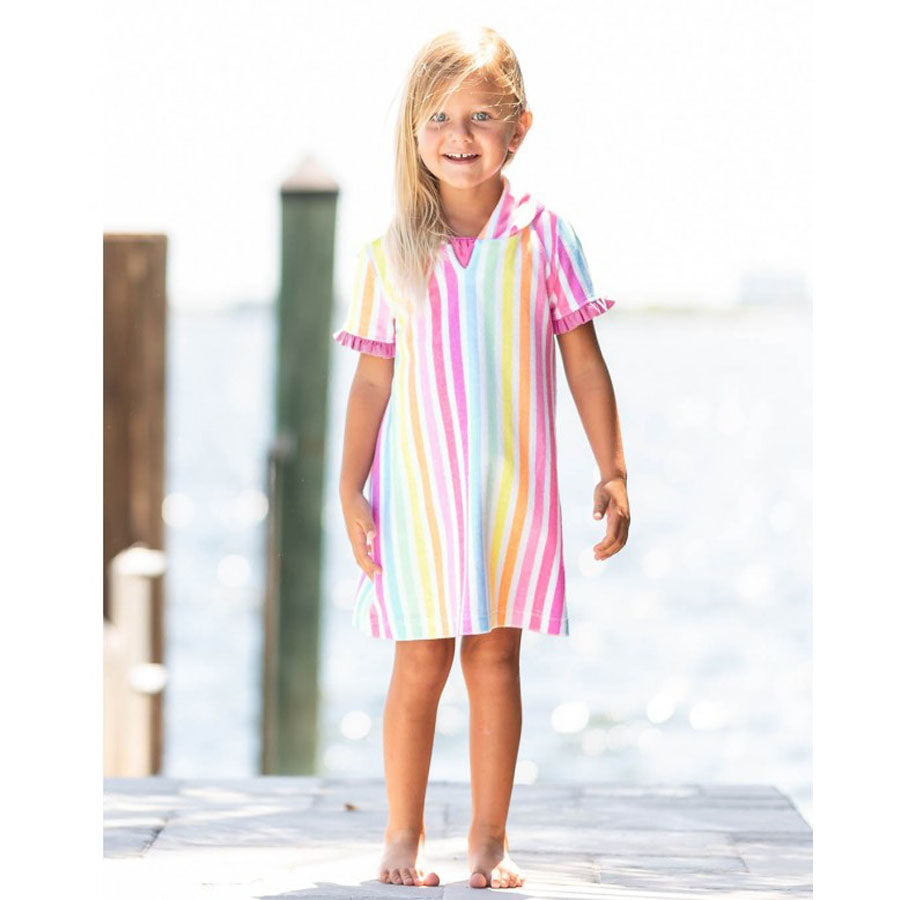 Rainbow Dream Stripe Ruffle Terry Cover-Up-Joanna's Cuties-Joannas Cuties