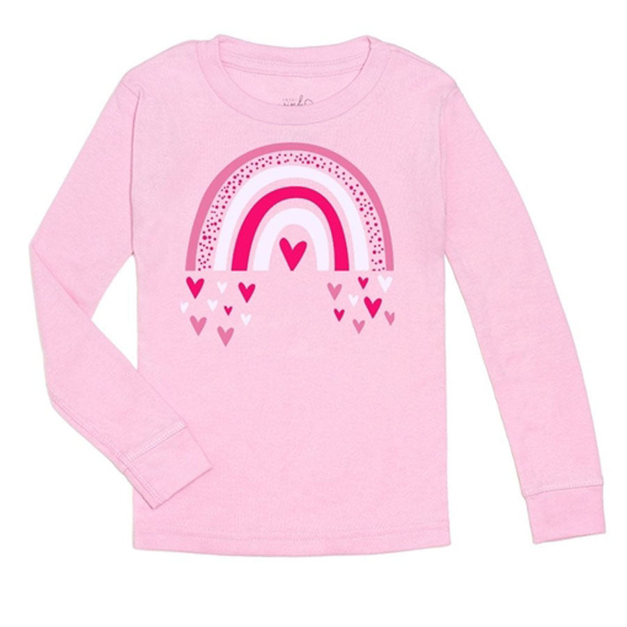 Rainbow Heart Long Sleeve Valentine's Day Kids Shirt-TOPS-Sweet Wink-Joannas Cuties