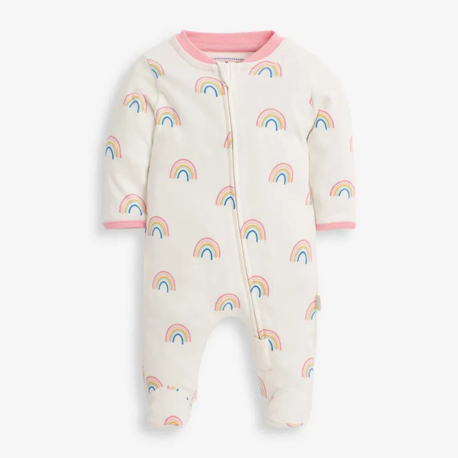 Rainbow Print Zip Sleepsuit-FOOTIES-JoJo Maman Bebe-Joannas Cuties