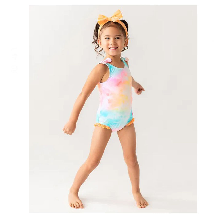 Rainbow Tie Dye Tie Shoulder One Piece
