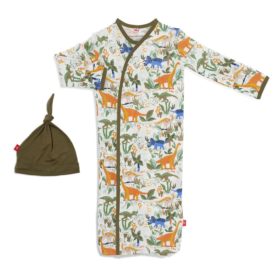 Raptor Round Your Finger Modal Magnetic Gown & Hat-SLEEP SACKS & GOWNS-Magnetic Me-Joannas Cuties
