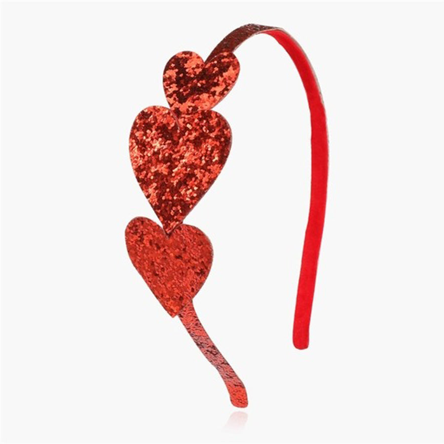 Red Heart Glitter Headband-Sparkle Sisters by Couture Clips-Joanna's Cuties