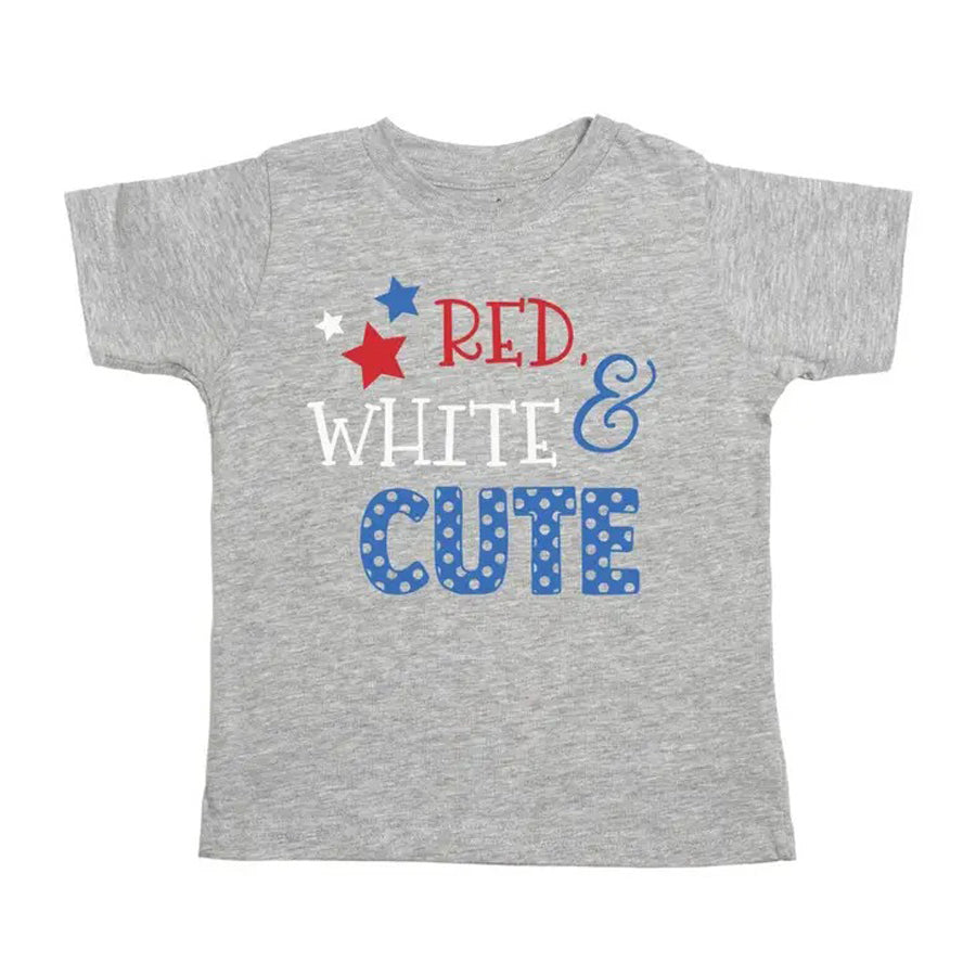 Red, White, & Cute Short Sleeve Shirt - Kids 4th of July-TOPS-Sweet Wink-Joannas Cuties