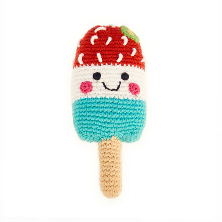 Red With White And Blue Friendly Ice Lolly - Rattle-SOFT TOYS-Pebble-Joannas Cuties