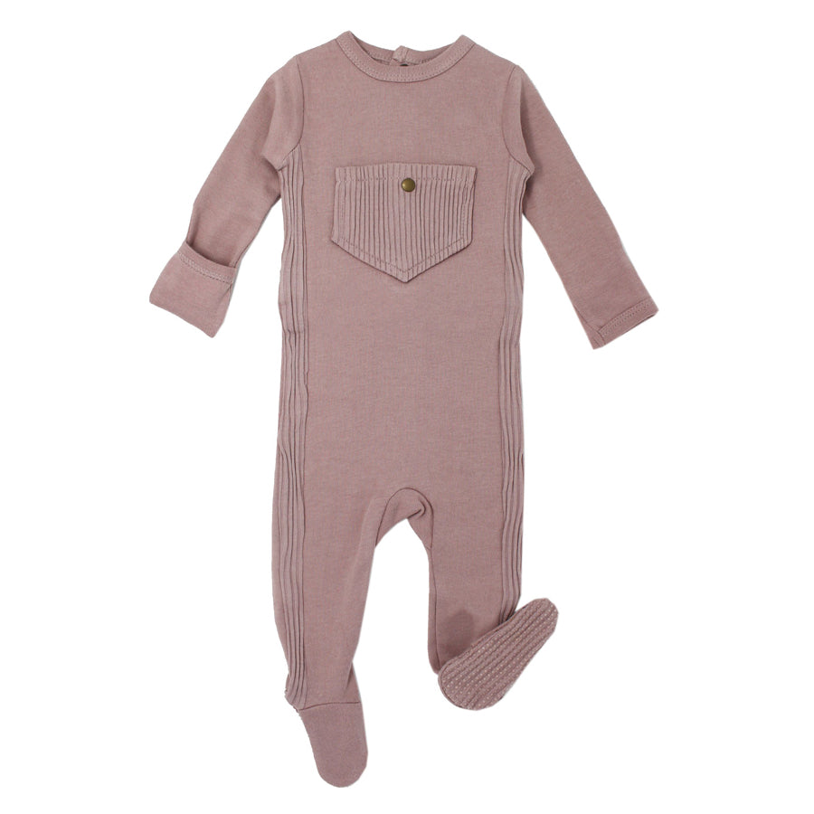 Ribbed Baby Footie in Thistle-L'ovedbaby-Joanna's Cuties