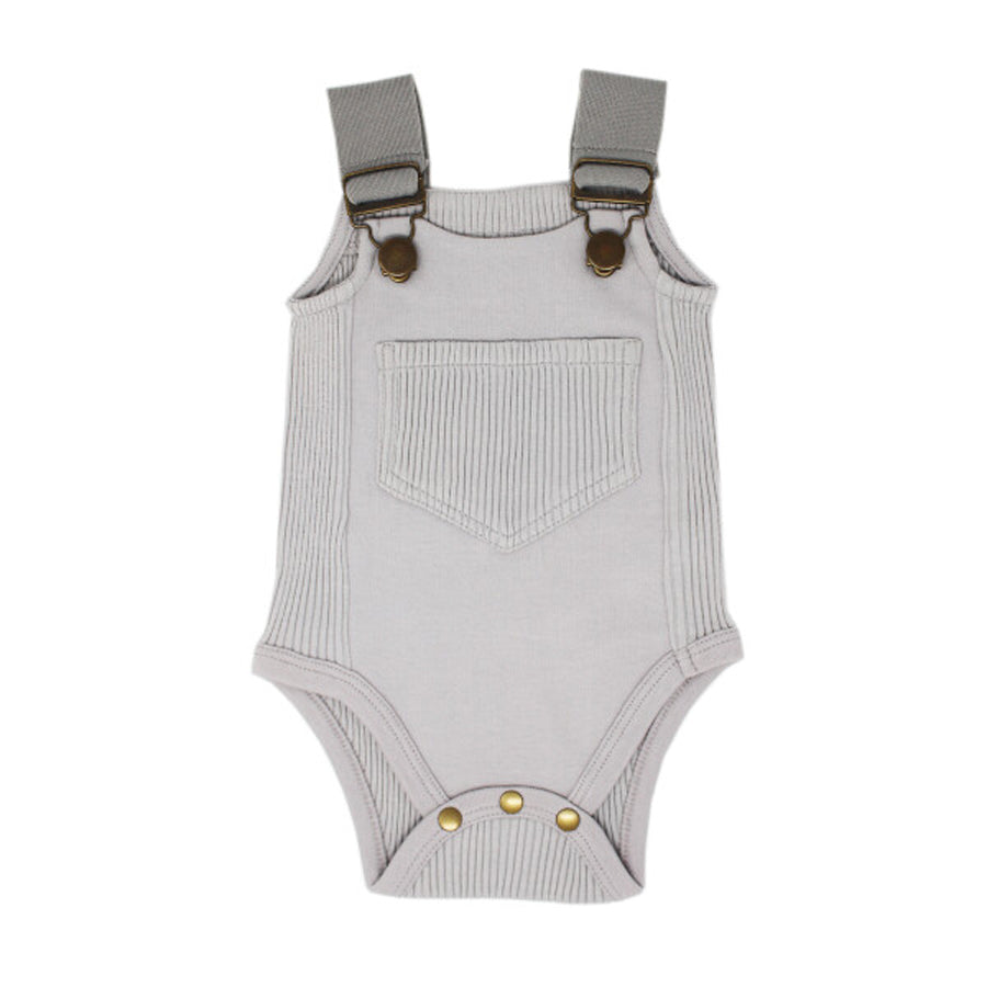 Ribbed Bodysuit in Light Gray-L'ovedbaby-Joanna's Cuties