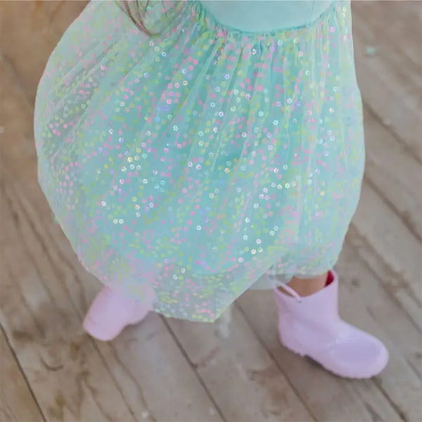 Robin's Egg Confetti Flower Tank Tutu Dress, 2T Robin's Egg Confetti Flower Tank Tutu Dress, 2T