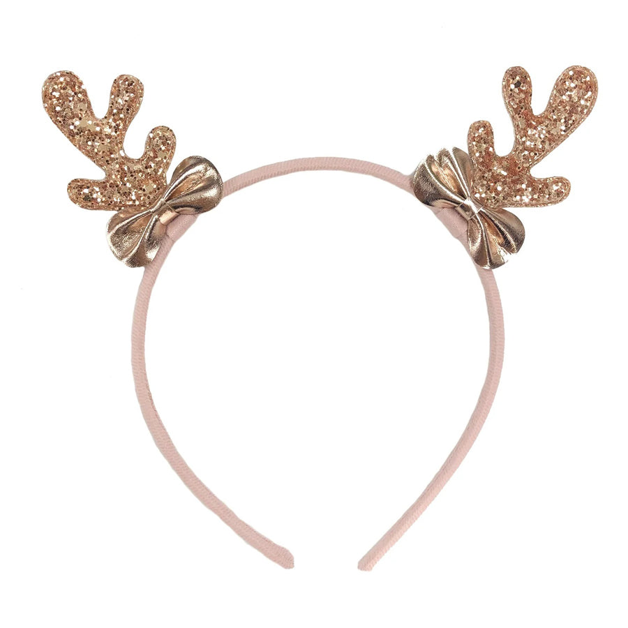 Rose Gold Reindeer Headband-HEADBANDS-Rockahula Kids-Joannas Cuties