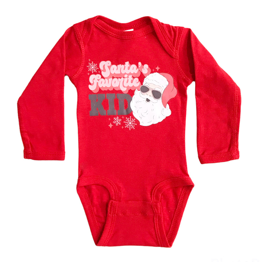 Santa's Favorite Kid - Red Bodysuit-BODYSUITS-Joanna's Cuties-Joannas Cuties
