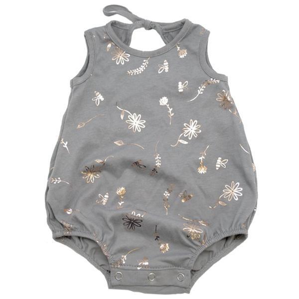 Scattered Wildflower Lt Rose Gold Foil Pima Bubble - Oh Baby - joannas-cuties