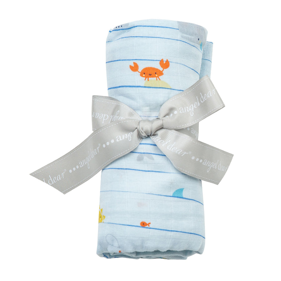 Sea Stripes Swaddle Blanket 47"x 47"-Angel Dear-Joanna's Cuties