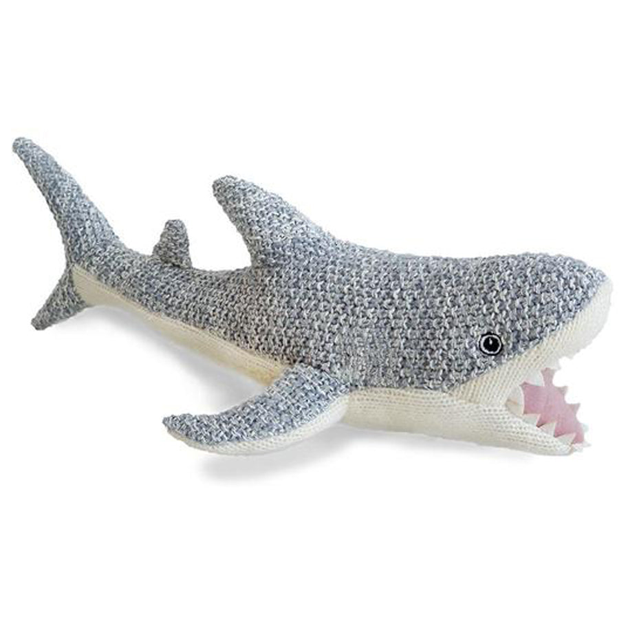 'Seymour' Shark Knit Suffed Animal - Grey-Mon Ami-Joanna's Cuties