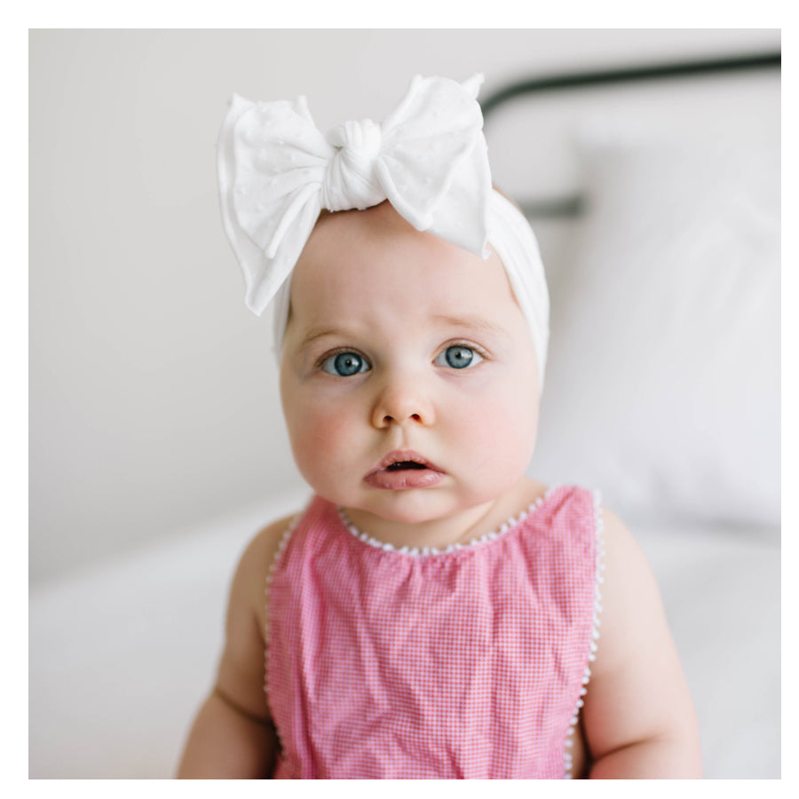 Shab Bow Lous Headband - White Dots-Baby Bling-Joanna's Cuties