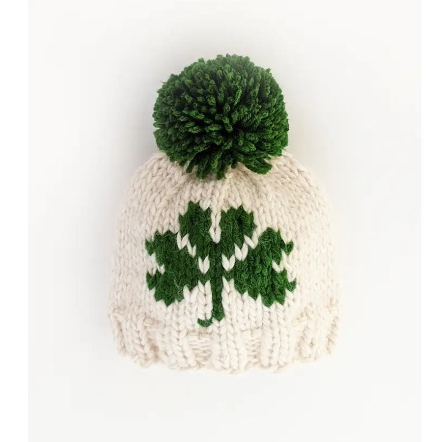 Shamrock St. Patrick's Day Hand Knit Beanie Hat-HATS & SCARVES-Huggalugs-Joannas Cuties