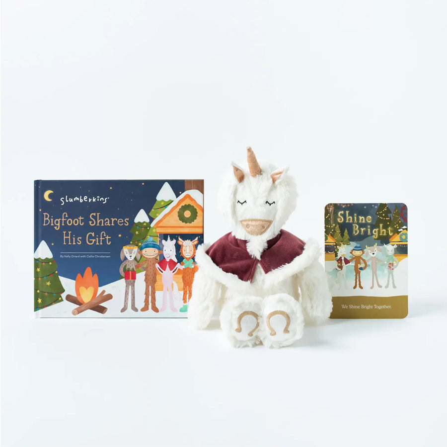 Shine Bright Unicorn Kin & Bigfoot Shares His Gift Hardcover-SOFT TOYS-Slumberkins-Joannas Cuties