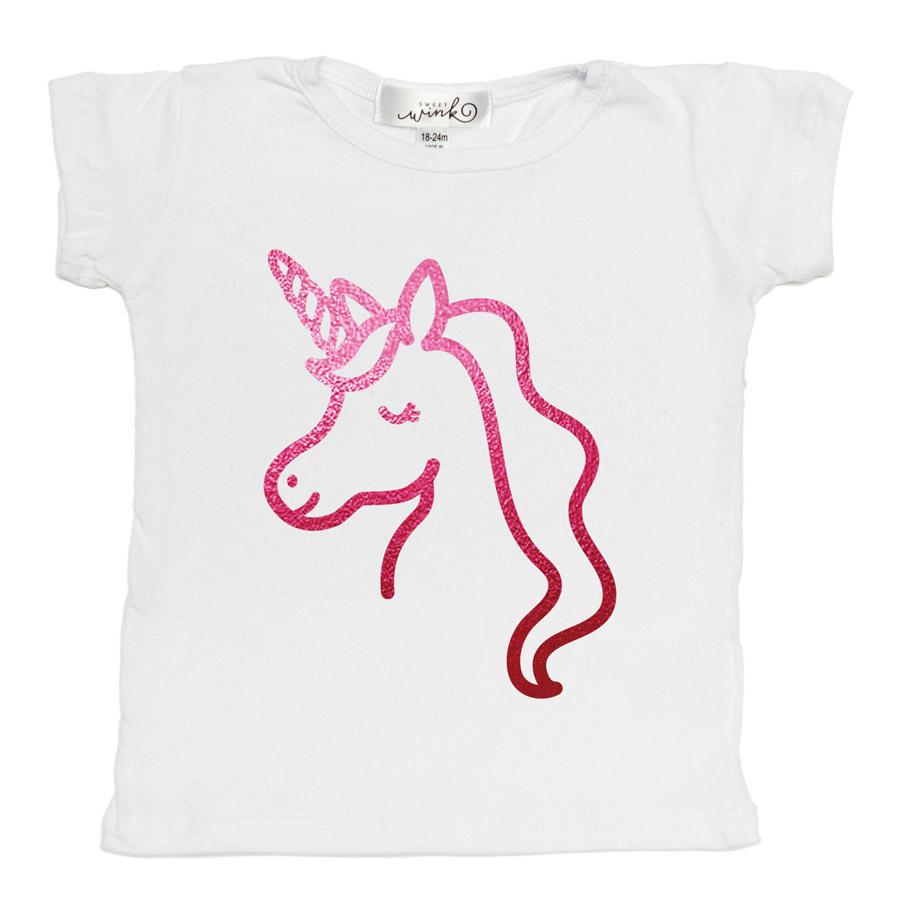 Short Sleeve - Unicorn T-Shirt White - Sweet Wink - joannas-cuties
