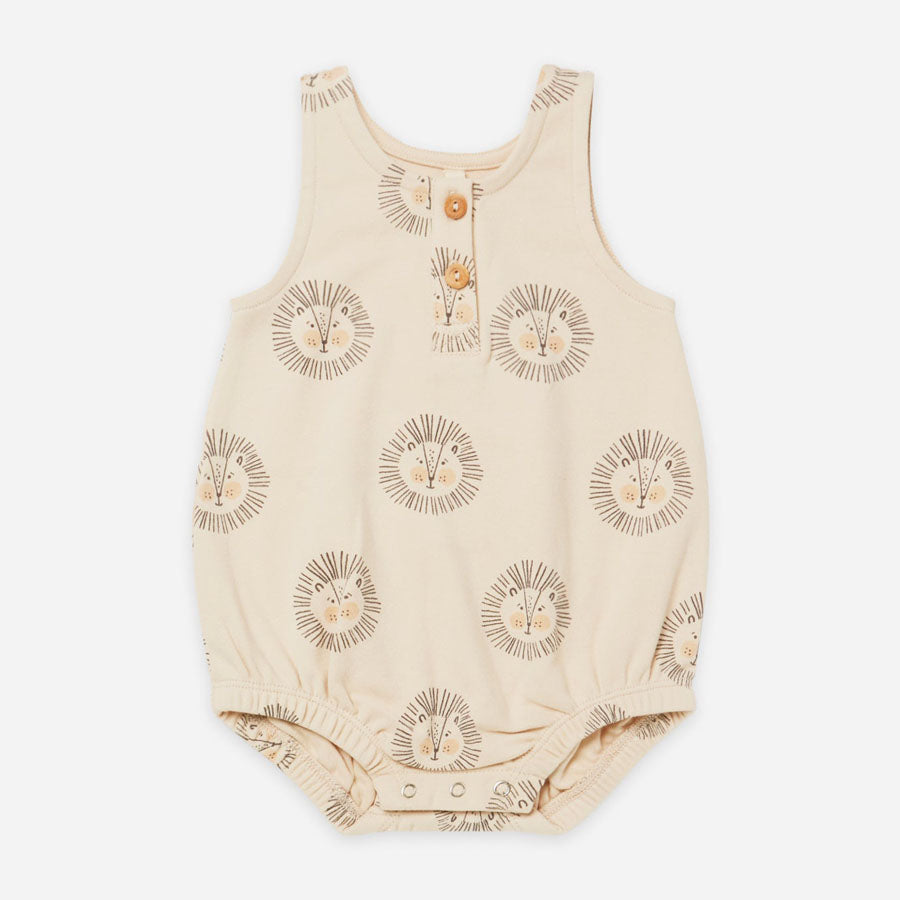 Sleeveless Organic Bubble - Lions-OVERALLS & ROMPERS-Quincy Mae-Joannas Cuties