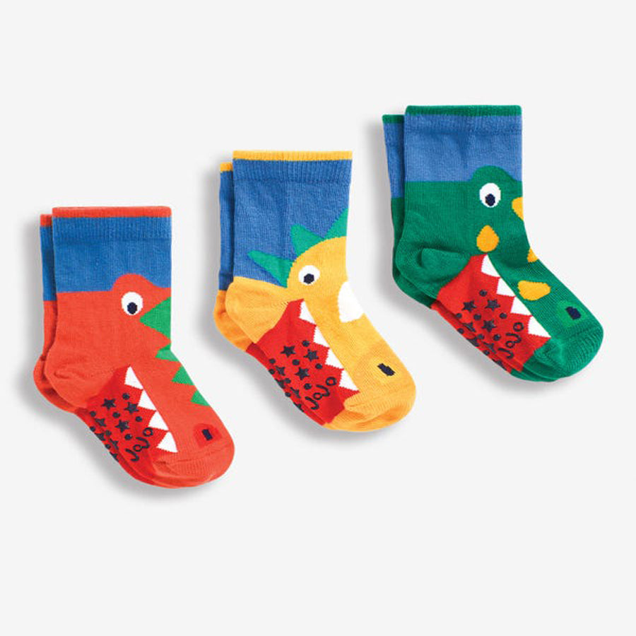 3-Pack Snappy Dino Socks-JoJo Maman Bebe-Joanna's Cuties