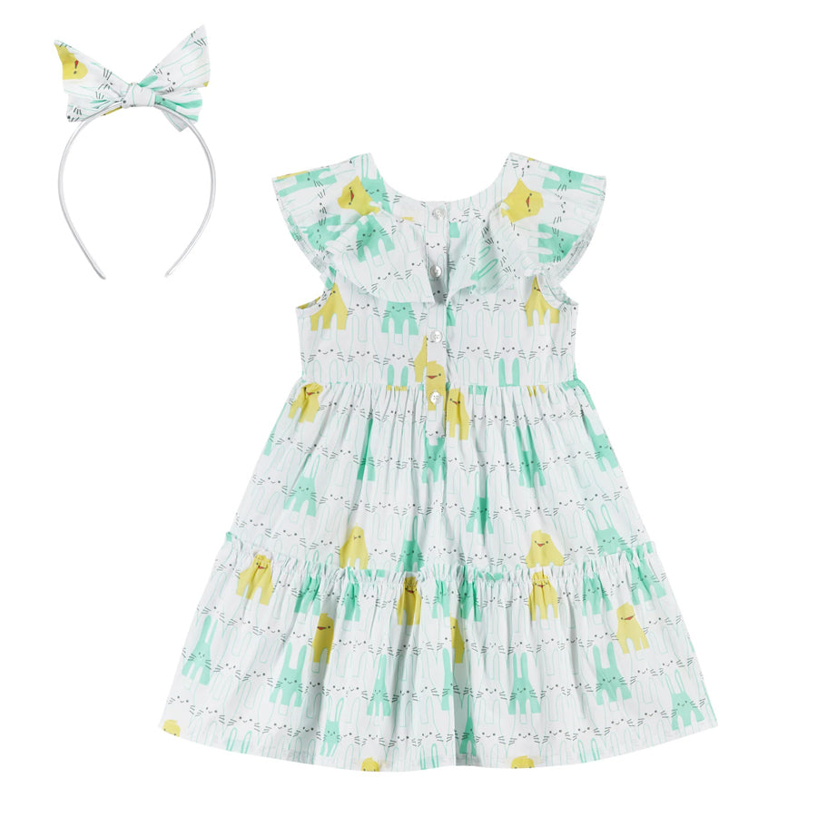 Spring Animals Print Ruffle Dress - Multicolor-DRESSES & SKIRTS-Andy & Evan-Joannas Cuties