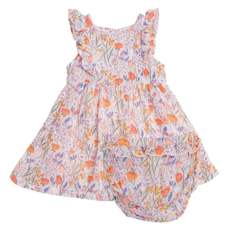 Springtime Floral Dress And Diaper Cover-Angel Dear-Joanna's Cuties