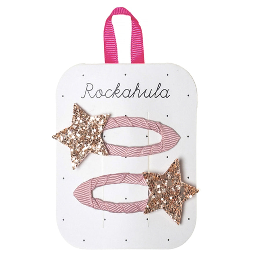Stardust Glitter Clips Pink-Rockahula Kids-Joanna's Cuties