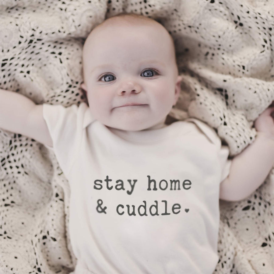 Graphic Bodysuit - Stay Home And Cuddle-Finn + Emma-Joanna's Cuties