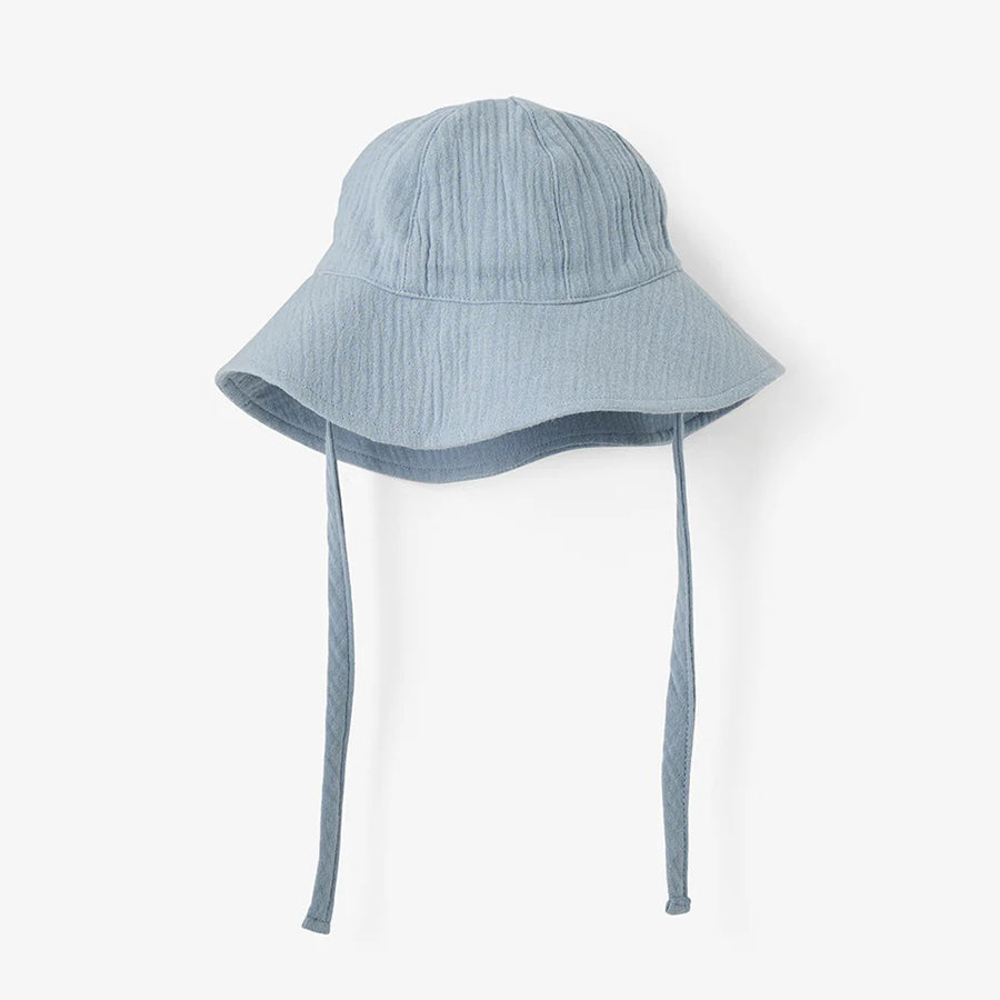 Stone Blue Organic Muslin Sun Hat-SUN HATS-Elegant Baby-Joannas Cuties