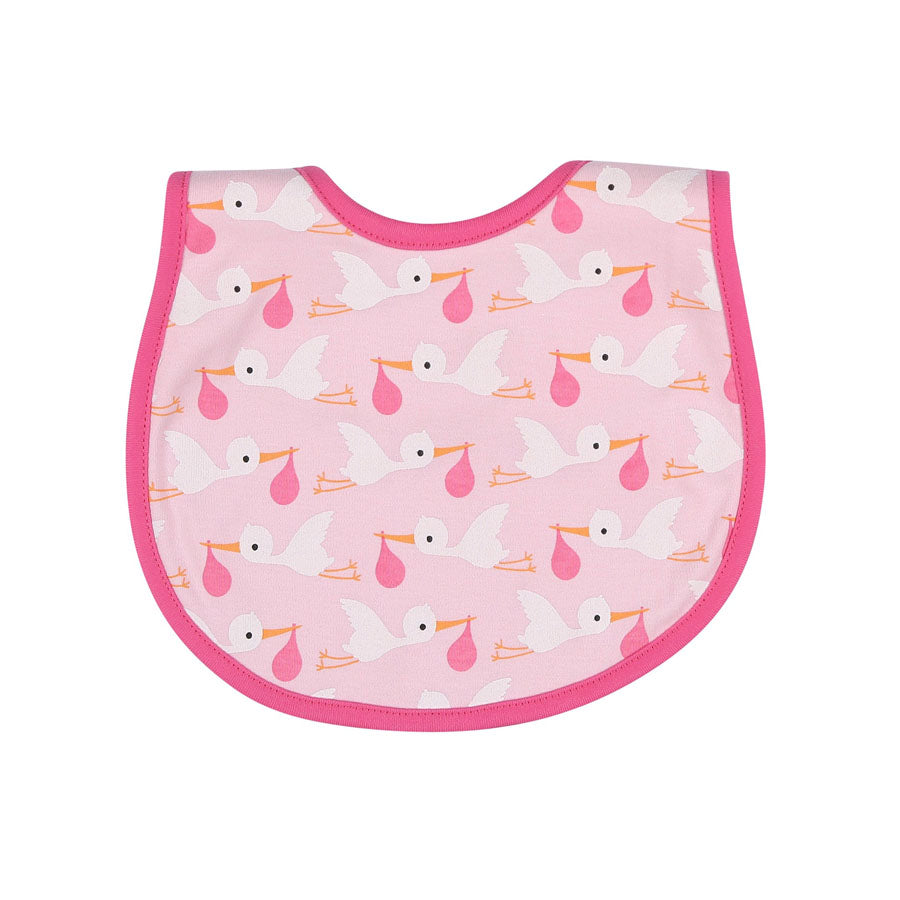 Stork Bib - Pink-BIBS-Magnolia Baby-Joannas Cuties