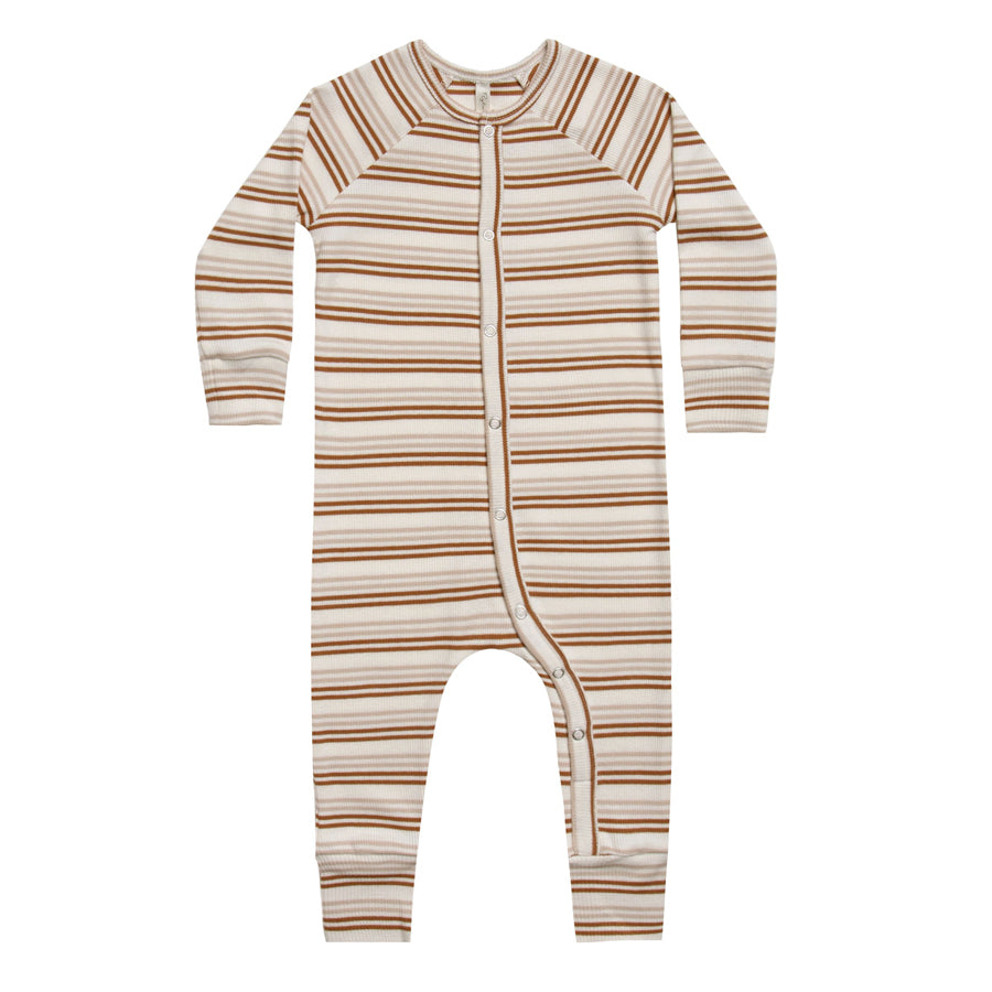 Long John Pajamas - Cinnamon Stripe-Rylee + Cru-Joanna's Cuties
