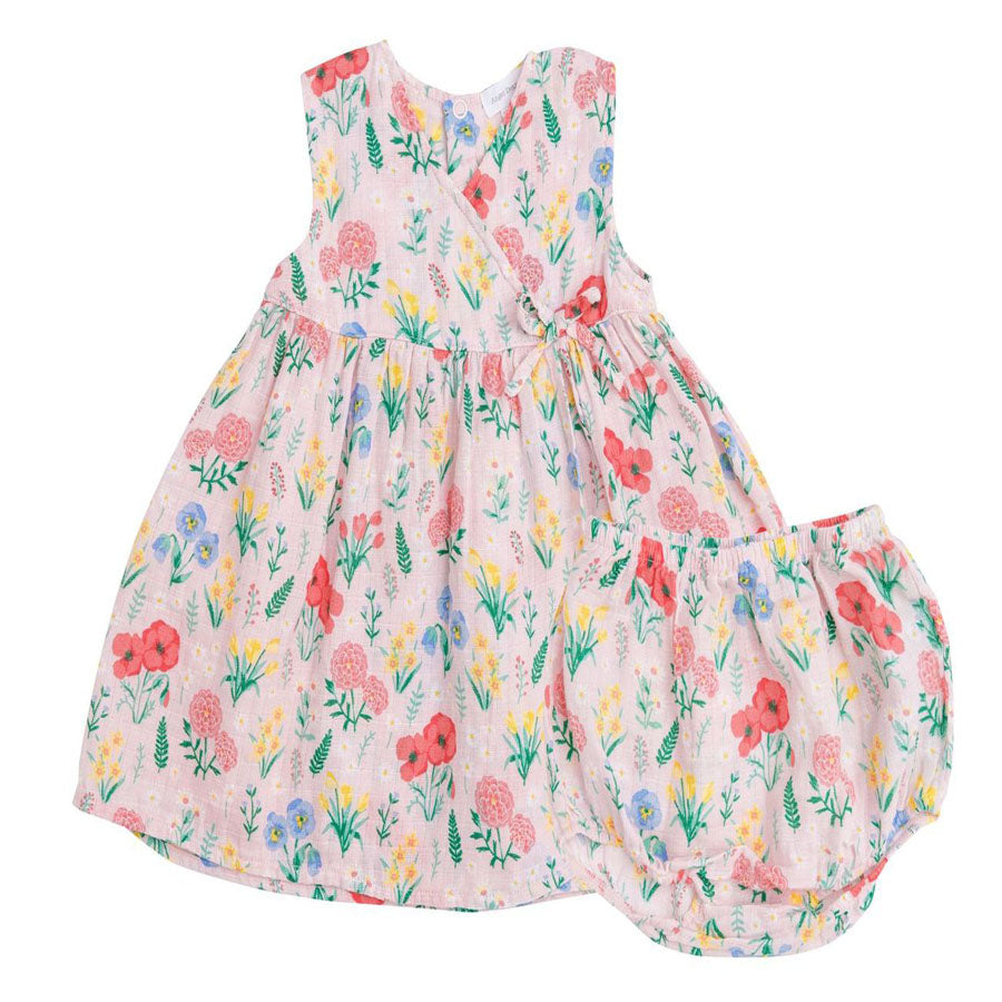 Summer Floral Kimono Dress And Diaper Cover-Angel Dear-Joanna's Cuties