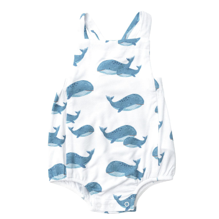 Sunsuit - Blue Whales-OVERALLS & ROMPERS-Angel Dear-Joannas Cuties