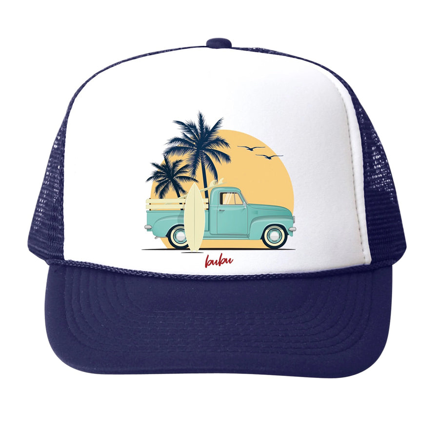 Beach Truck Trucker Hat - Navy-SUN HATS-bubu-Joannas Cuties