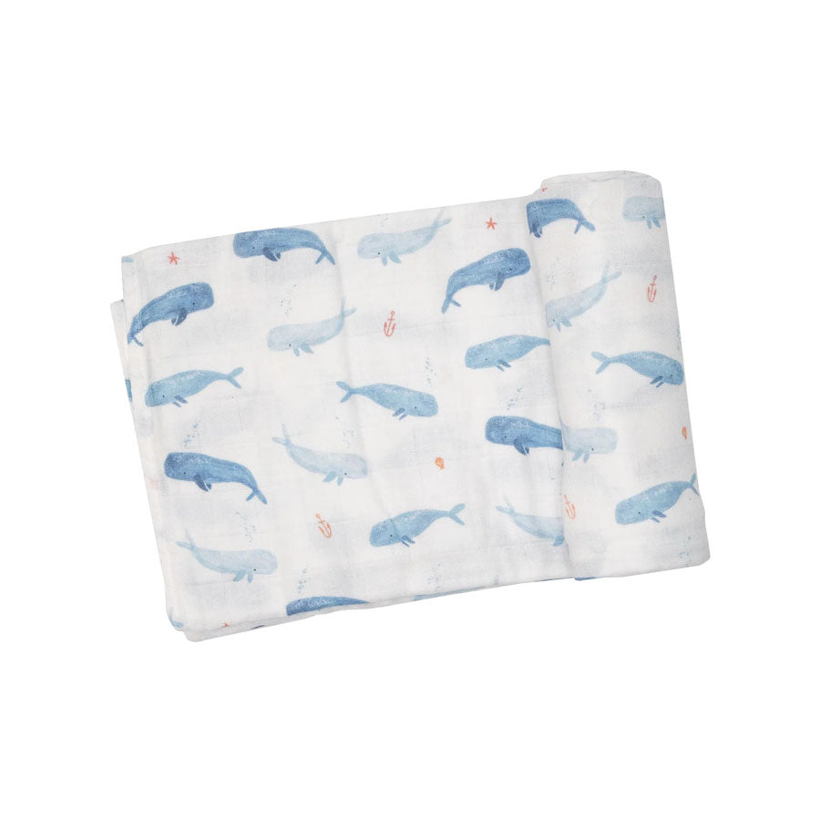 Swaddle Blanket - Whale Hello There-SWADDLES & BLANKETS-Angel Dear-Joannas Cuties
