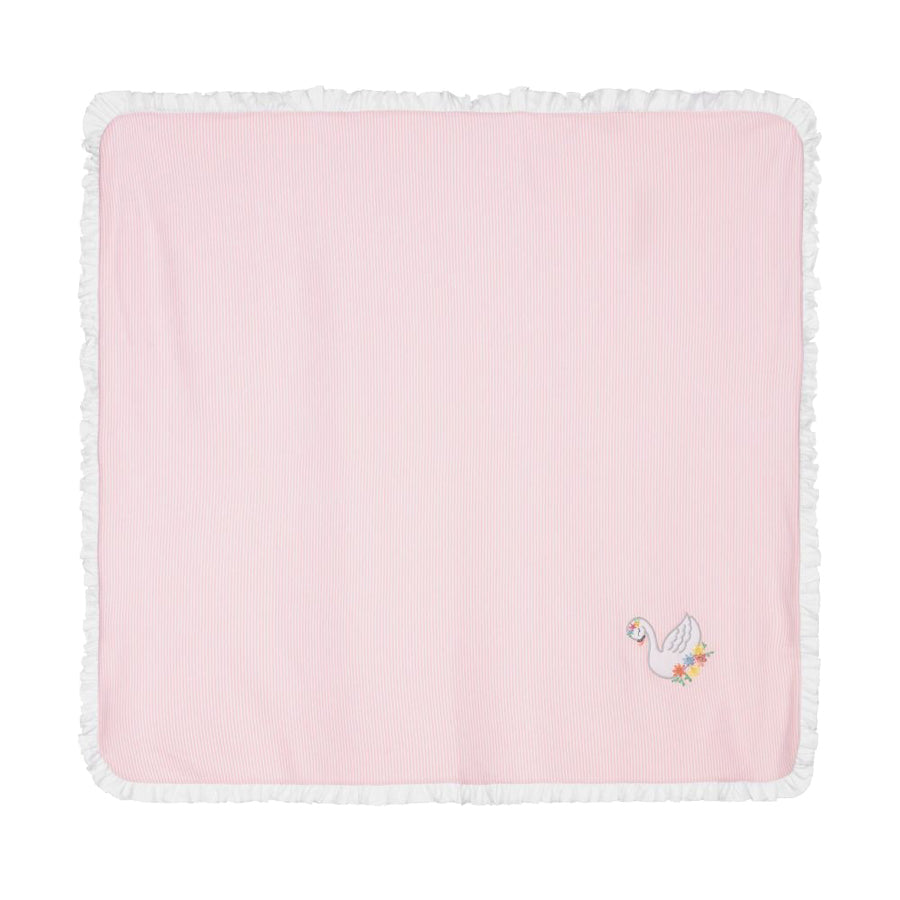 Swan Ruffle Receiving Blanket-SWADDLES & BLANKETS-Magnolia Baby-Joannas Cuties