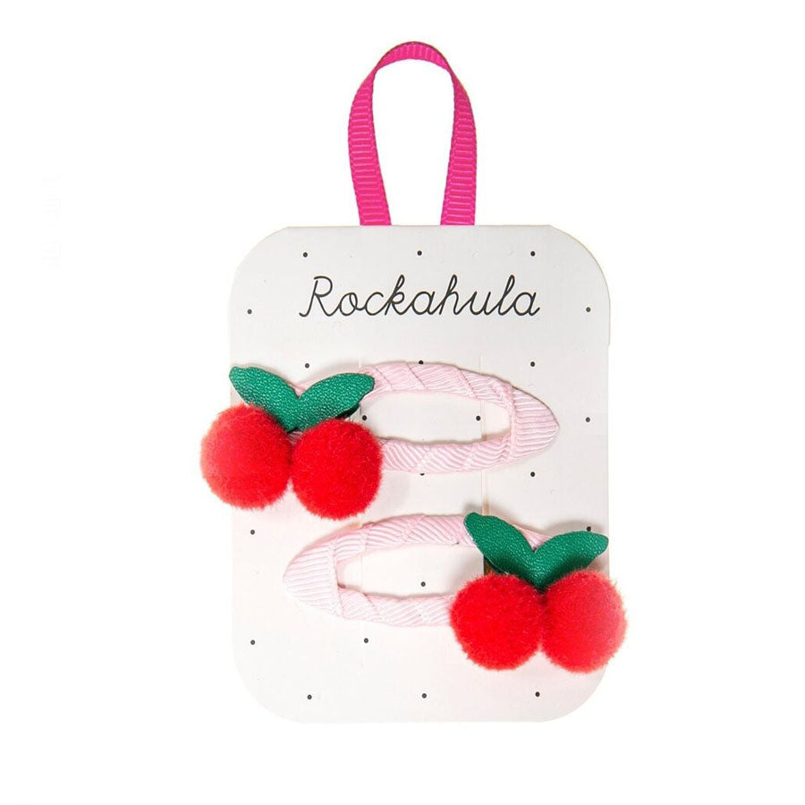 Sweet Cherry Pom Pom Clips-HAIR CLIPS-Rockahula Kids-Joannas Cuties