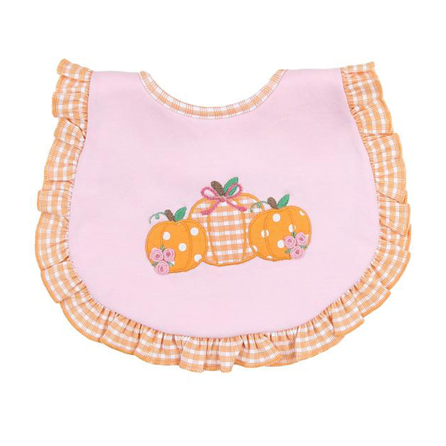 Sweet Lil' Pumpkin Pink Ruffle Bib-Magnolia Baby-Joanna's Cuties