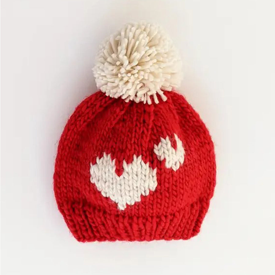 Sweetheart Red Valentine Knit Beanie Hat-HATS & SCARVES-Huggalugs-Joannas Cuties