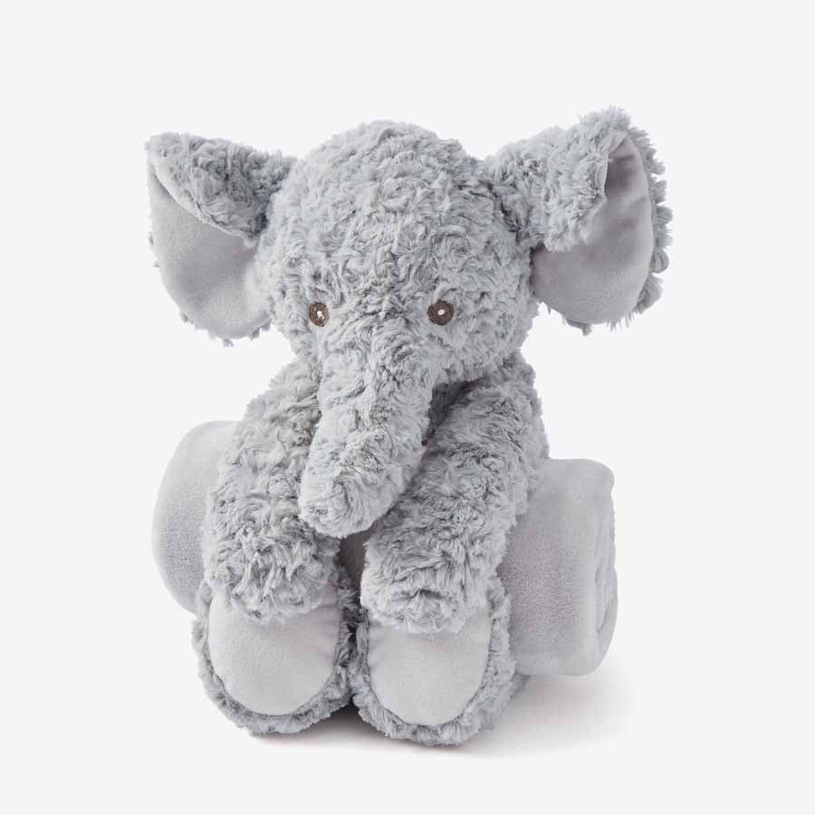 Swirl Elephant Bedtime Huggie Plush Toy With Blanket-Elegant Baby-Joanna's Cuties