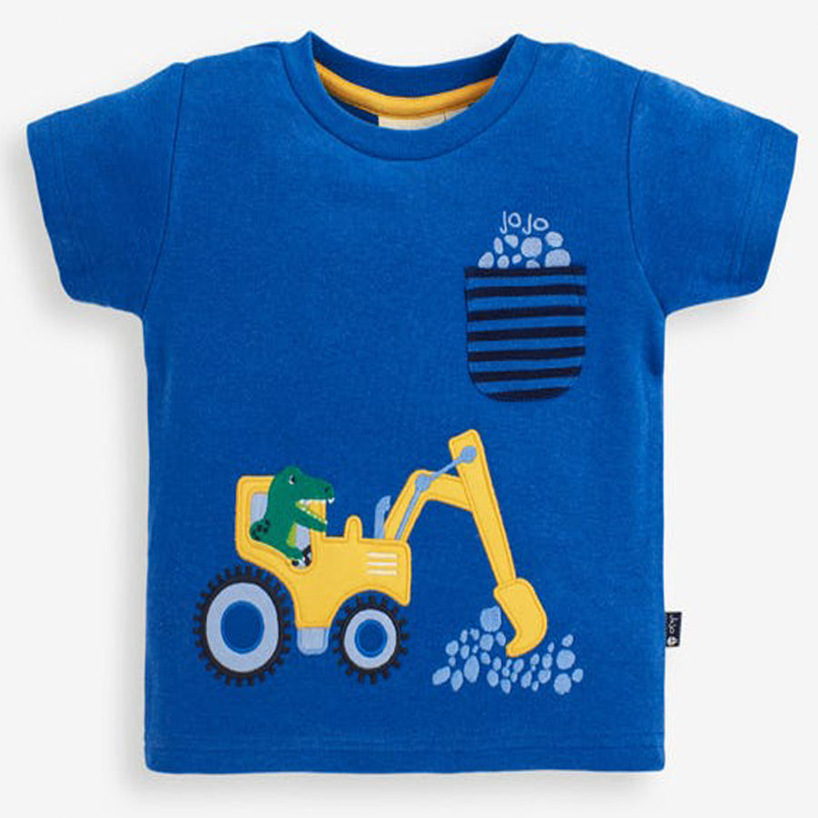 T-Rex & Digger Applique T-Shirt-JoJo Maman Bebe-Joanna's Cuties