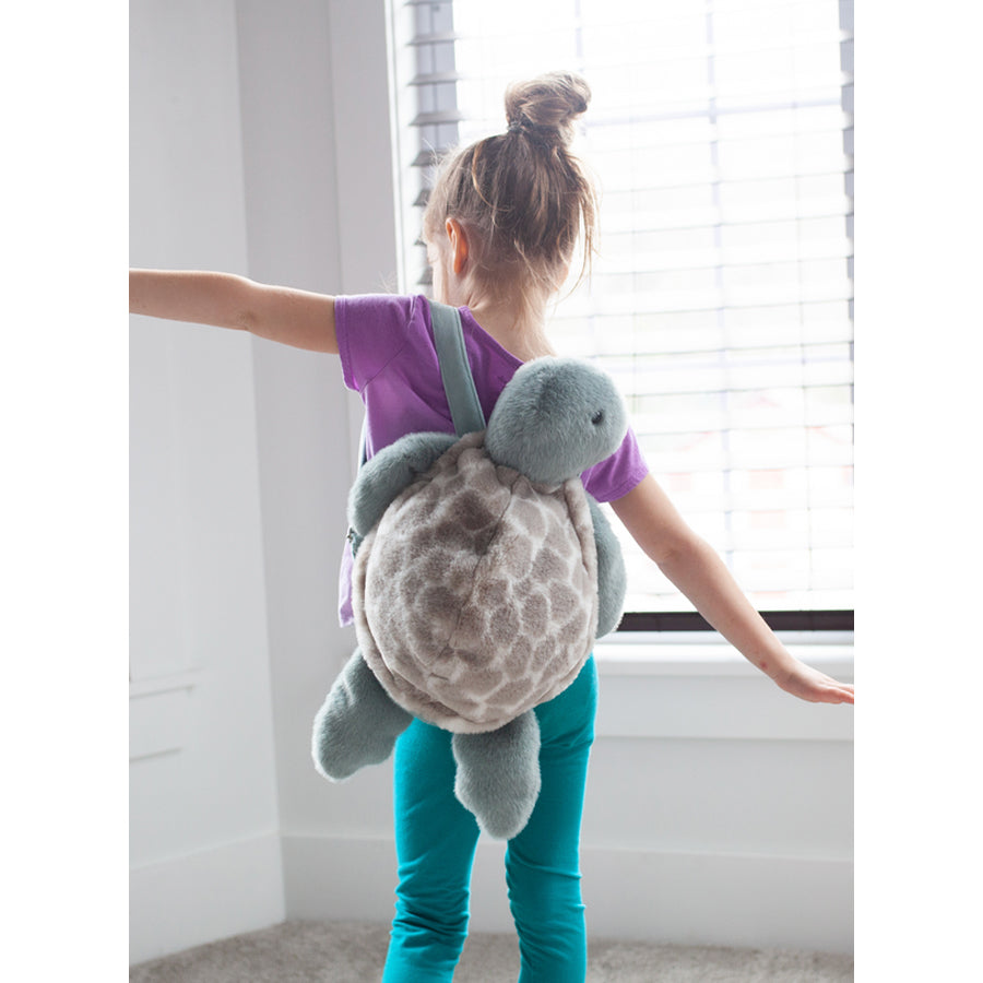 Taylor Turtle Plush Backpack - Sage-BACKPACKS, PURSES & LUNCHBOXES-Mon Ami-Joannas Cuties