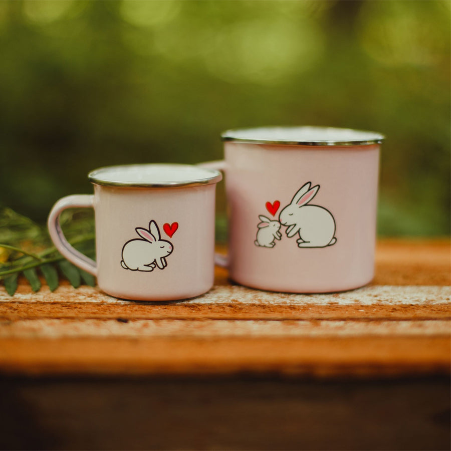 Tea For Two Bunny - Enamelware Big & Little Set-Jack Rabbit Creations-Joanna's Cuties