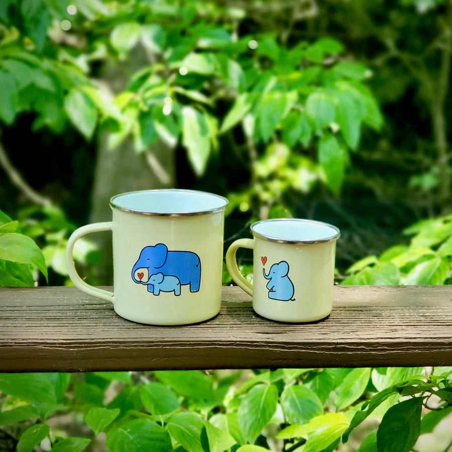 Tea For Two Elephant - Enamelware Big & Little Set-Jack Rabbit Creations-Joanna's Cuties
