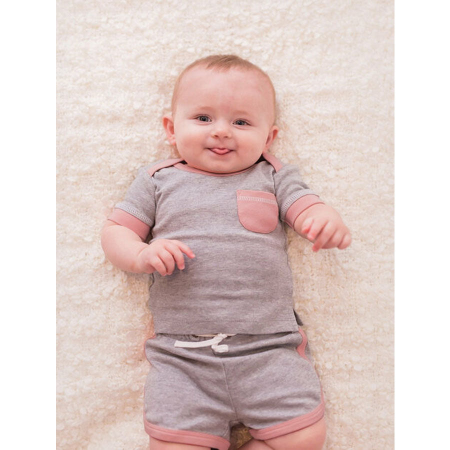 Tee & Track Short Set in Mauve Heather - Organic-OUTFITS-L'ovedbaby-Joannas Cuties
