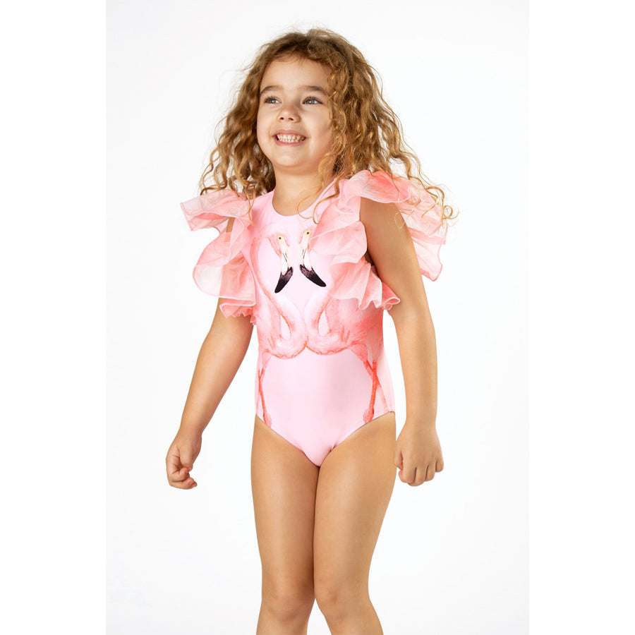 Tulle Sleeve One Piece- Pink Flamingo-Shade Critters-Joanna's Cuties