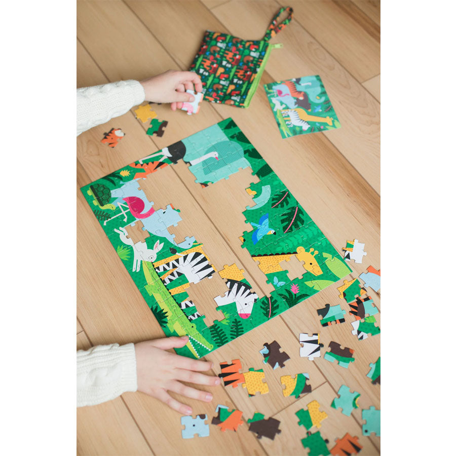 Two Sided Animal Menagerie On-The-Go Puzzle-PUZZLES-Petit Collage-Joannas Cuties