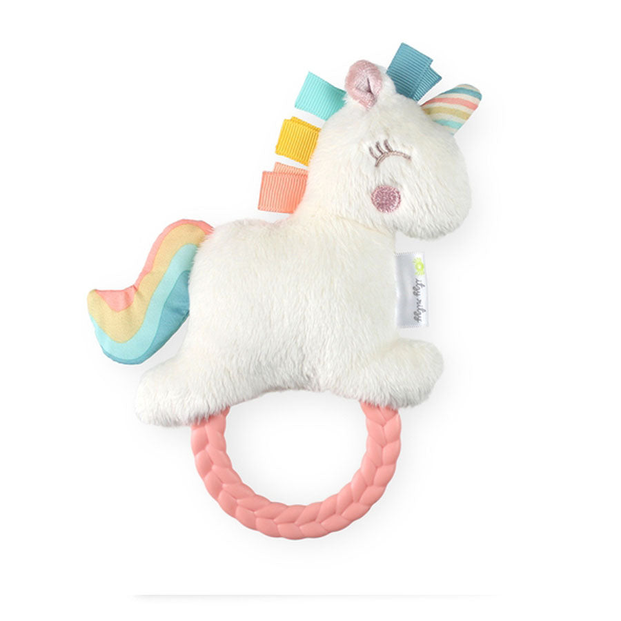 Unicorn Plush Rattle Pal With Teether-TEETHERS-Itzy Ritzy-Joannas Cuties