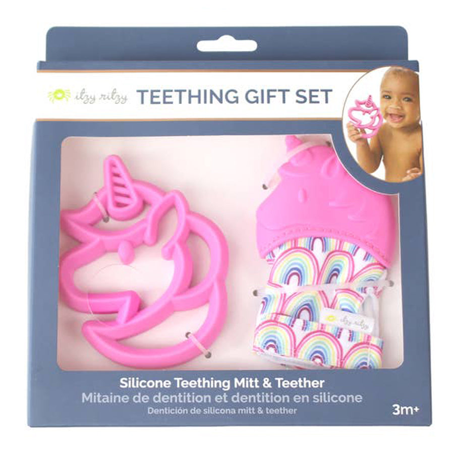 Unicorn Teething Mitt & Teether Gift Set-Itzy Ritzy-Joanna's Cuties