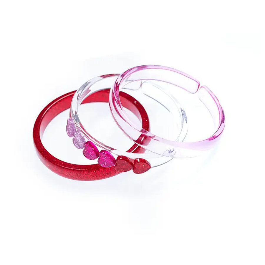 VAL-Heart Red+Pink Mix Bangle Set-JEWELRY-Lilies & Roses-Joannas Cuties