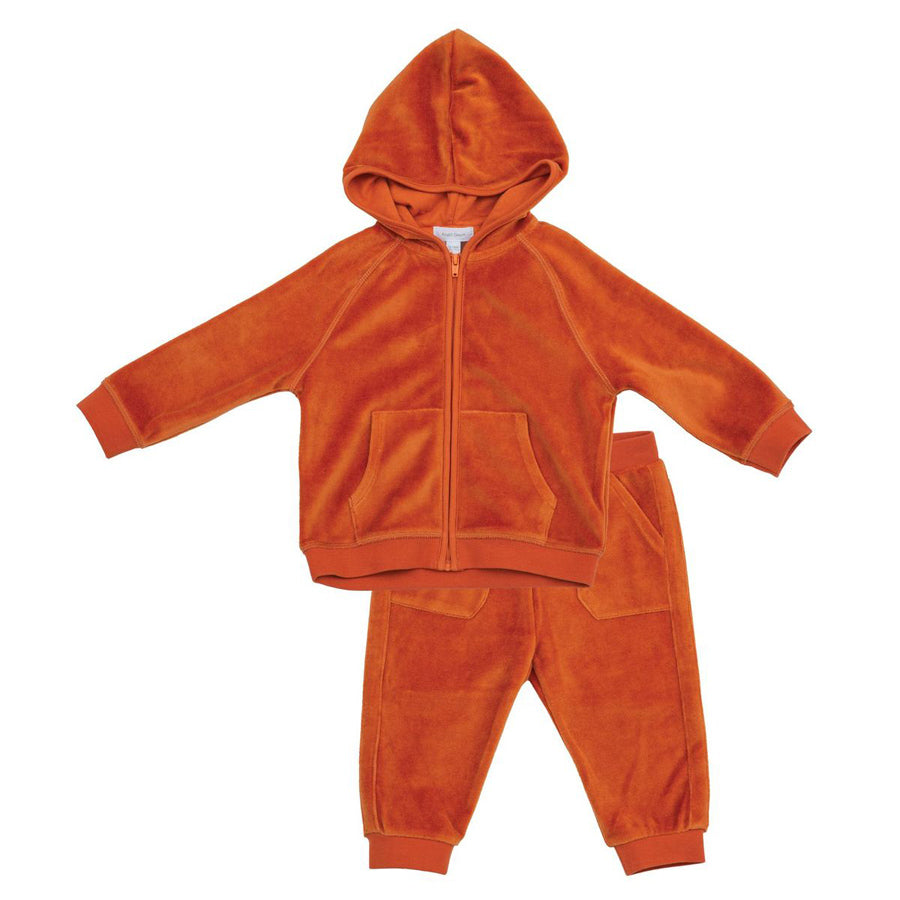 Velour Jogging Suit Rust, Angel Dear - Main Image