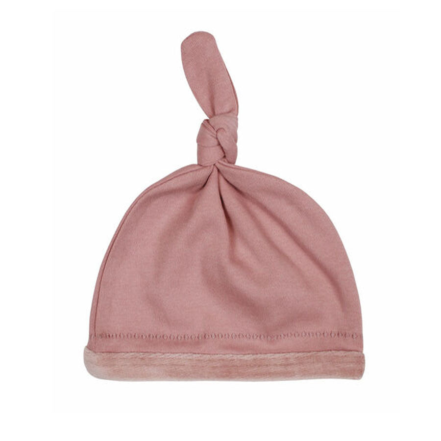 Velveteen Top-Knot Hat in Mauve-HATS & SCARVES-L'ovedbaby-Joannas Cuties